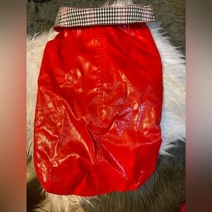 Doggie red leather vest with collar